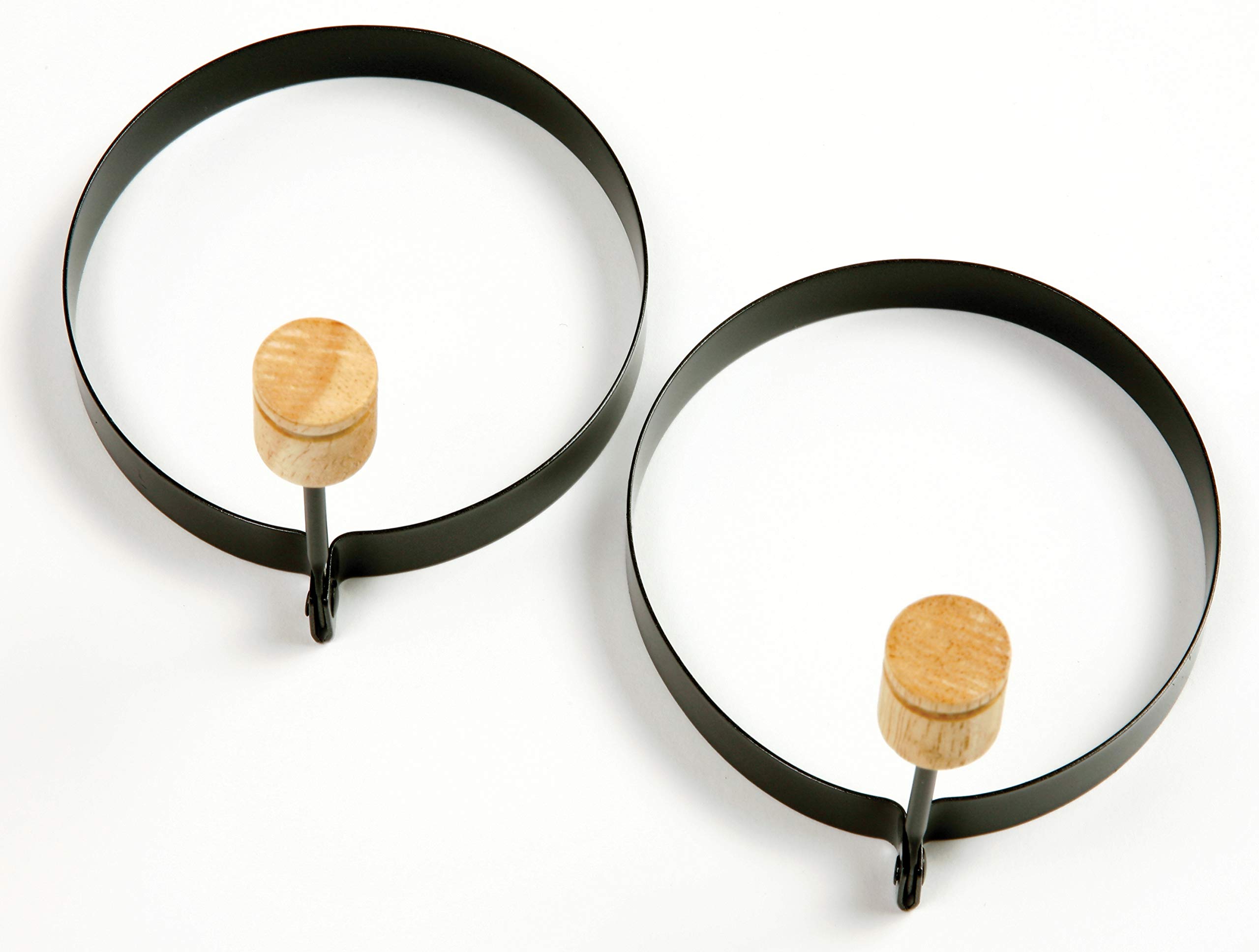 Norpro Nonstick Round Pancake & Egg Rings - Set of 2 Black Cooking Rings for Perfect Pancakes, Eggs & Burgers - Ideal for Breakfast, Brunch & BBQ Parties