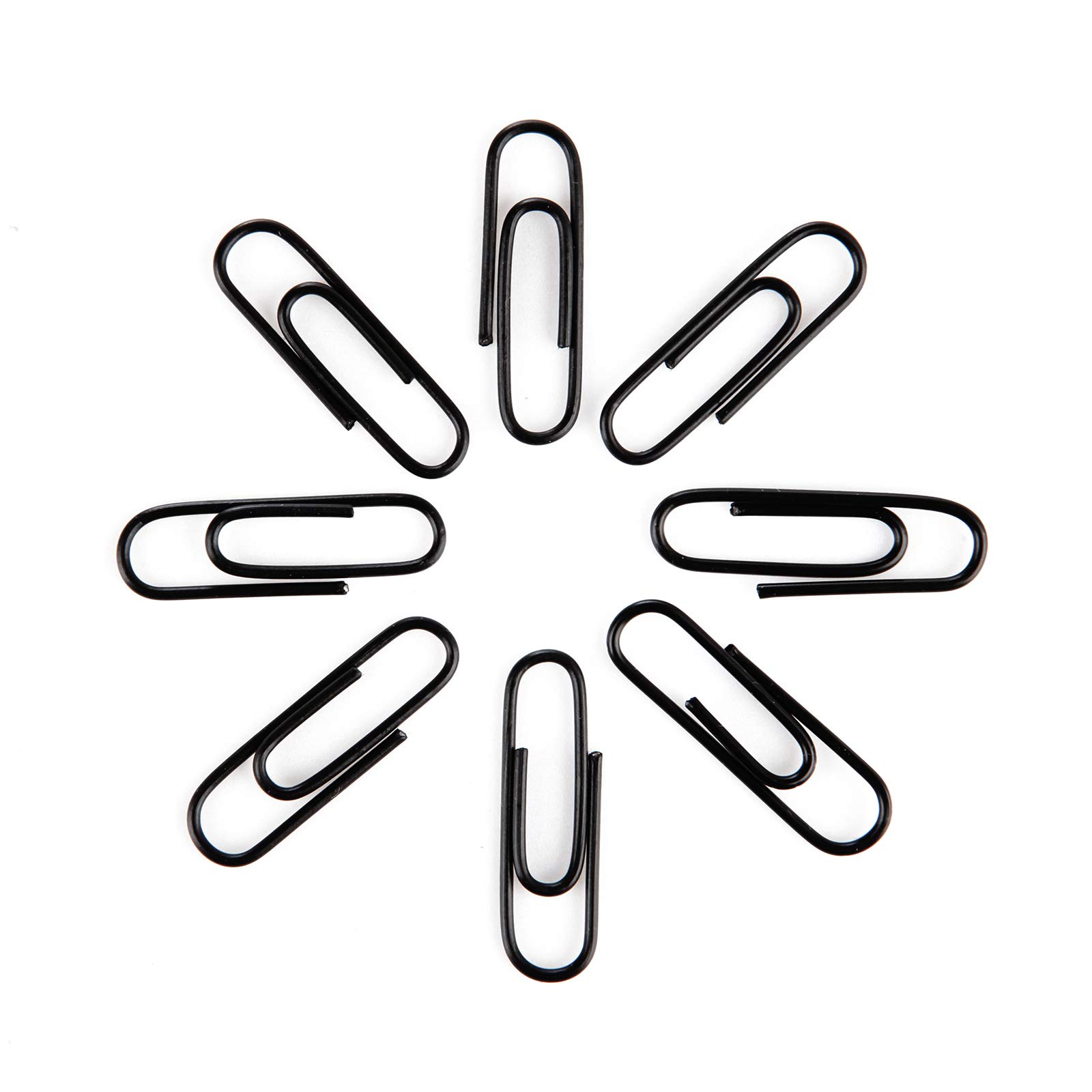 Small Black Paper Clips 1.1 Inch - 200 Pack Bulk Office Supplies for Organizing Documents, Files & School Papers
