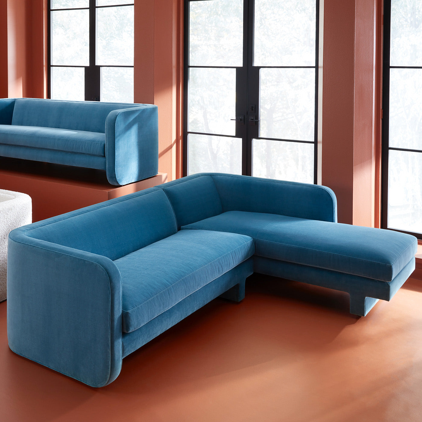 Modern Sunset Sectional Sofa with Left Arm Facing - Perfect for Living Room, Lounge & Home Theater Seating