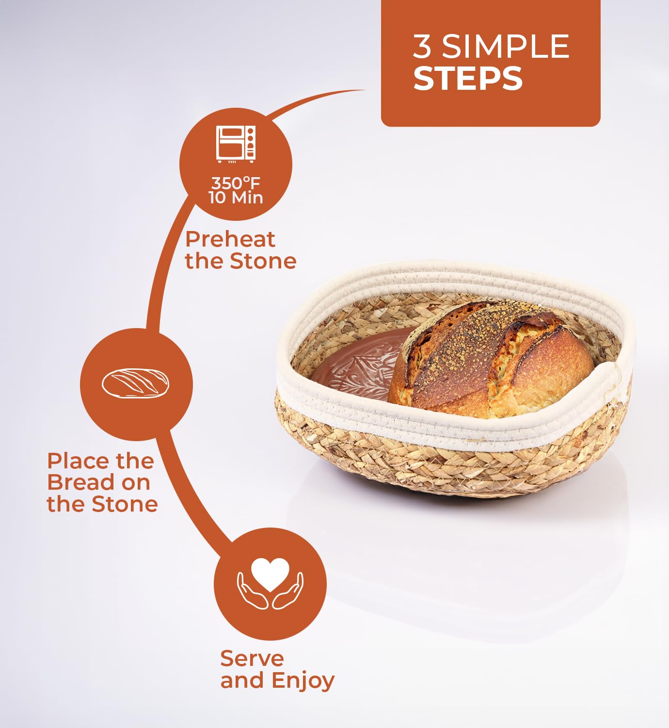 Terracotta Bread Warmer Basket with Warming Stone - Sourdough & Tortilla Warmer - Ceramic Warming Tray & Ideal Bread Proofing Box for Home Baking | Perfect for Artisan Bread, Pizza Dough & Pastry Proofing