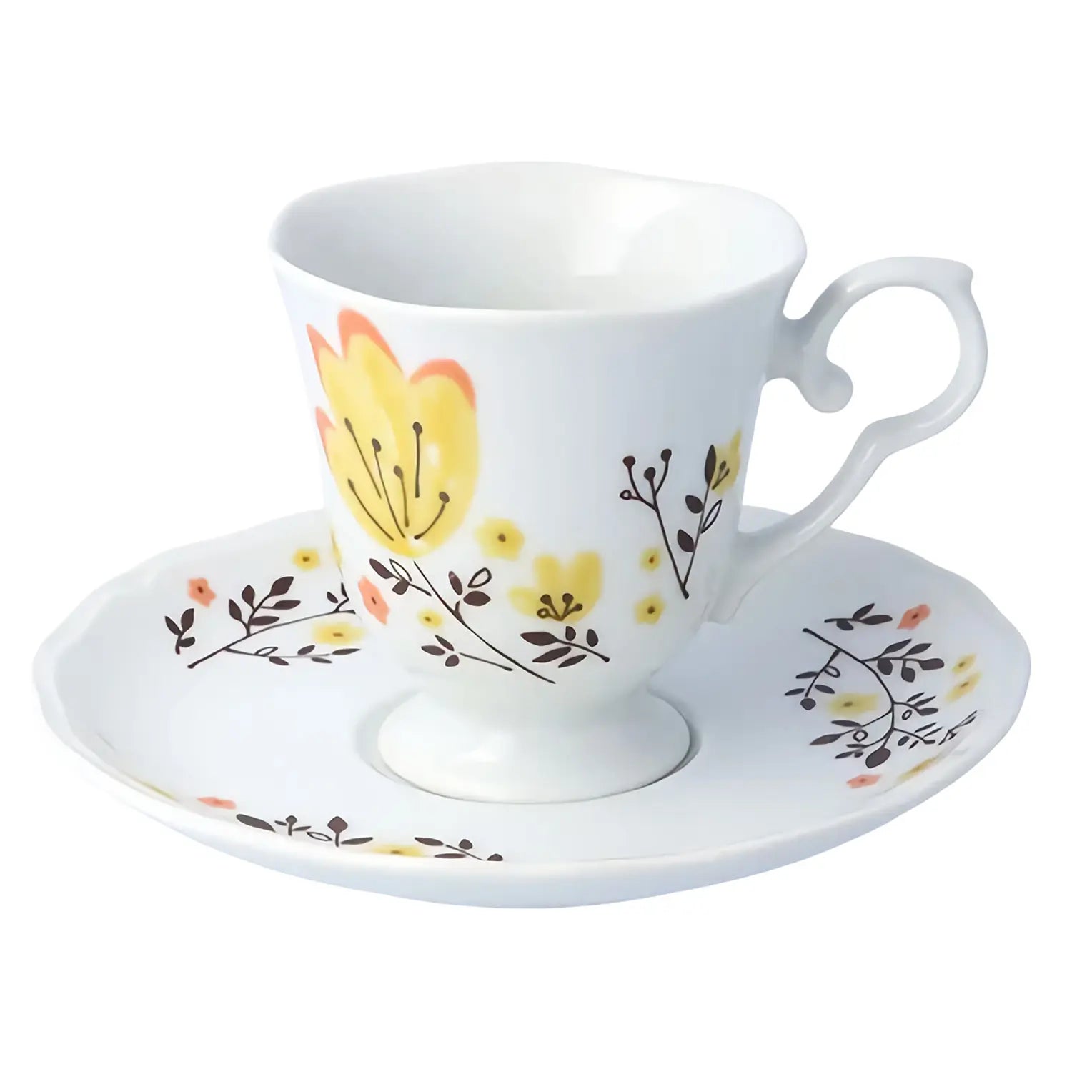 Premium Harekutani Haruhana Porcelain Tea Cup & Saucer Set - Elegant Japanese Ceramic for Tea, Coffee & Dessert - Perfect for Afternoon Tea, Gifts & Home Decor