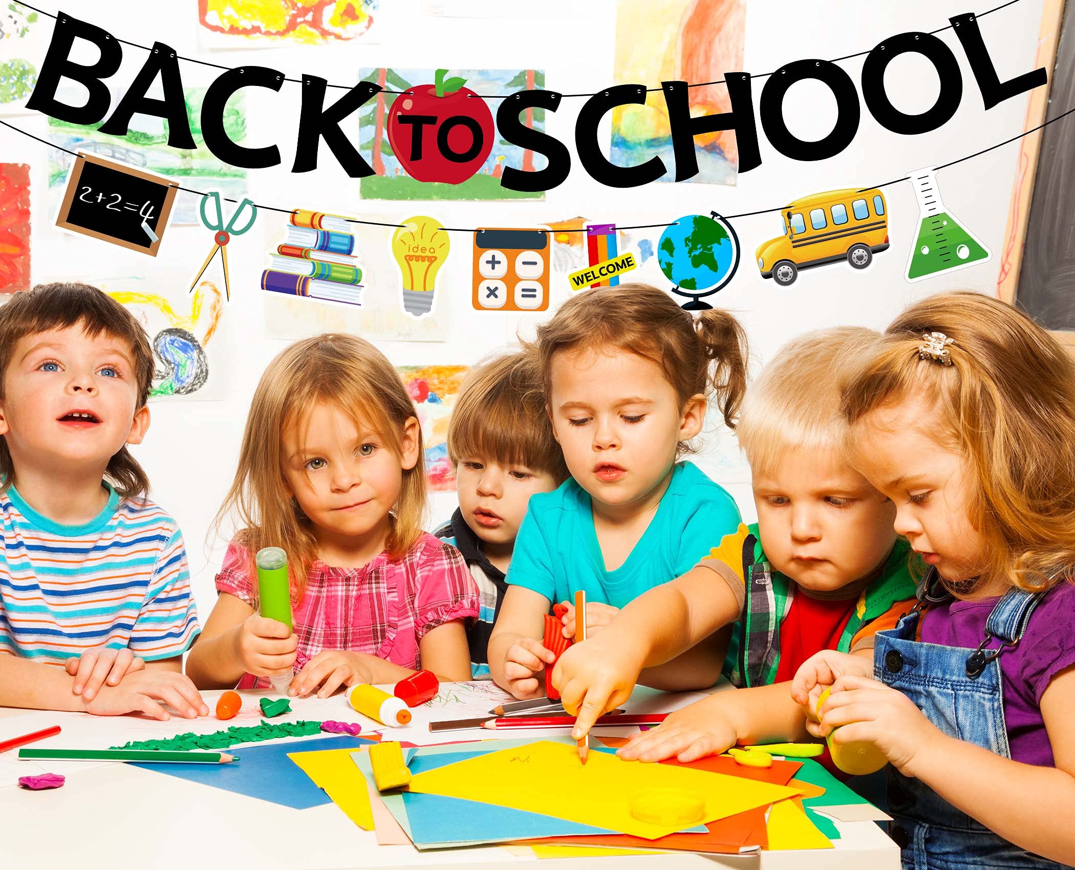 Back to School Banner - No DIY Required | First Day of School Decorations | Classroom & Home Decor | Perfect for School Parties, Bulletin Boards & Welcome Signs