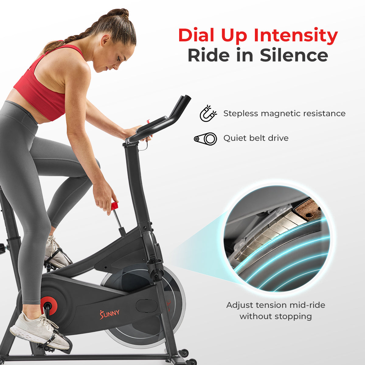 Active 100 Smart Magnetic Indoor Cycling Exercise Bike - Stationary Bike for Home Workouts & Cardio Training