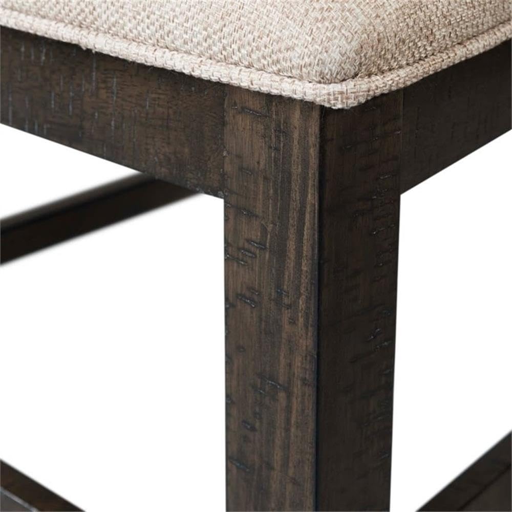 BOWERY HILL Walnut Dining Chairs Set of 2 - Taupe Upholstered Seats for Kitchen, Dining Room & Breakfast Nook - Modern Comfortable Wooden Chairs for Home Decor