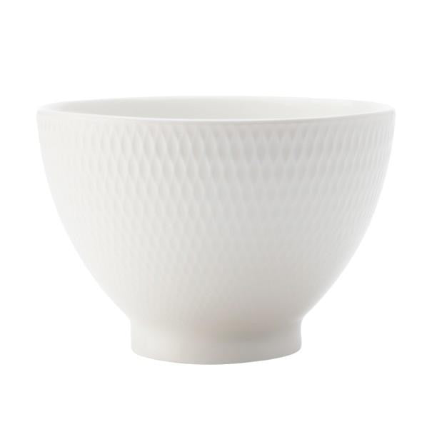 Maxwell & Williams White Basics Diamonds Rice Bowl Set - 12.5cm Porcelain Dinnerware for Asian Cuisine, Home Dining & Restaurant Use