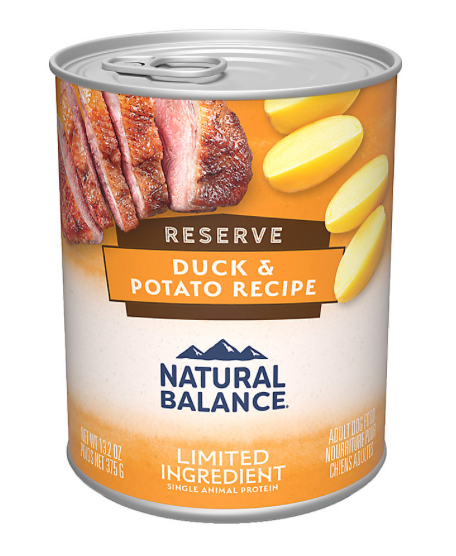 Natural Balance L.I.D. Limited Ingredient Duck & Potato Grain-Free Canned Dog Food (13oz) - Hypoallergenic Wet Food for Dogs with Sensitive Stomachs & Allergies - Perfect for Meal Toppers or Standalone Meals
