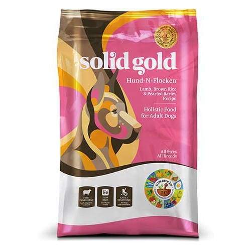 Solid Gold Hund N Flocken Dry Dog Food - Grain-Free, High Protein for Adult Dogs (5lb & 15lb) | Perfect for Active Dogs & Sensitive Stomachs