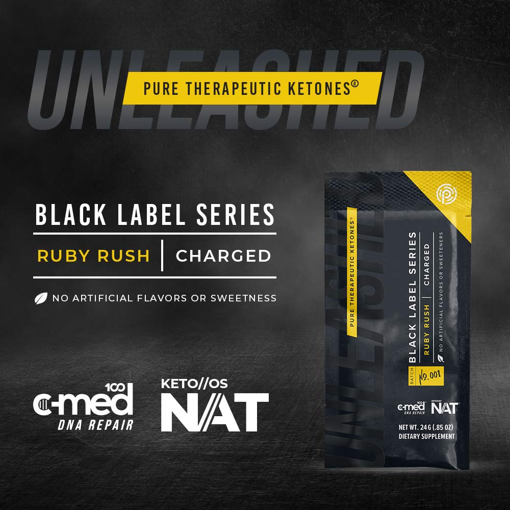 Pruvit Keto//OS Black Label Series Ruby Rush - Pure Therapeutic Ketones for Muscle Growth & Recovery | Supports Ketosis & Prevents Muscle Breakdown | 0.84 oz | Ideal for Keto Diet, Workout Recovery & Energy Boost