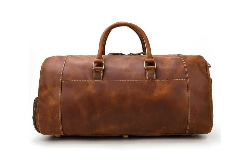 Premium Brown Leather Weekender Bag - Stylish Travel Duffel for Men & Women - Perfect for Weekend Getaways, Business Trips & Gym Essentials