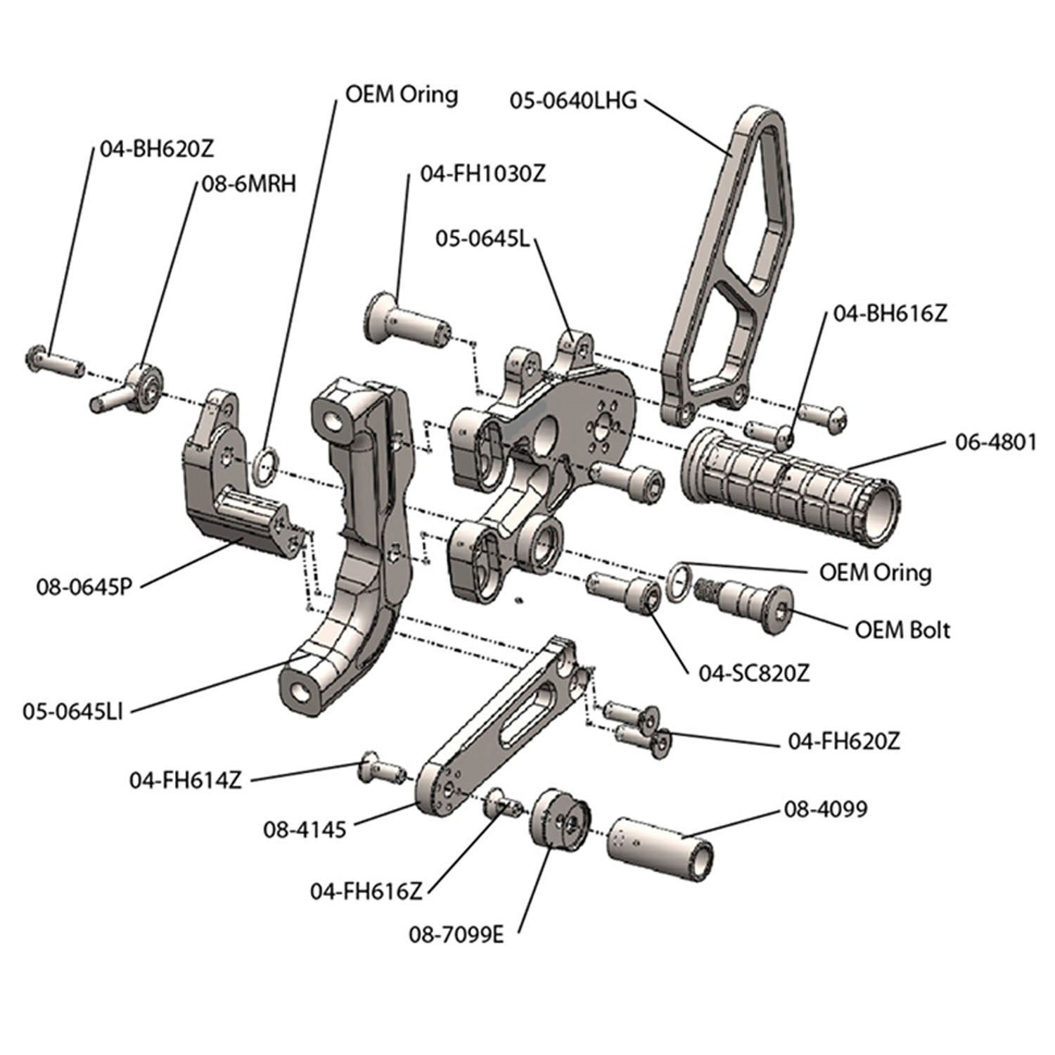 Ducati Panigale V2 899 959 1199 1299 STD Shift Complete Rearset Kit - Motorcycle Rearset Footpeg for Racing & Street Riding - Perfect for Track Days & Performance Upgrades