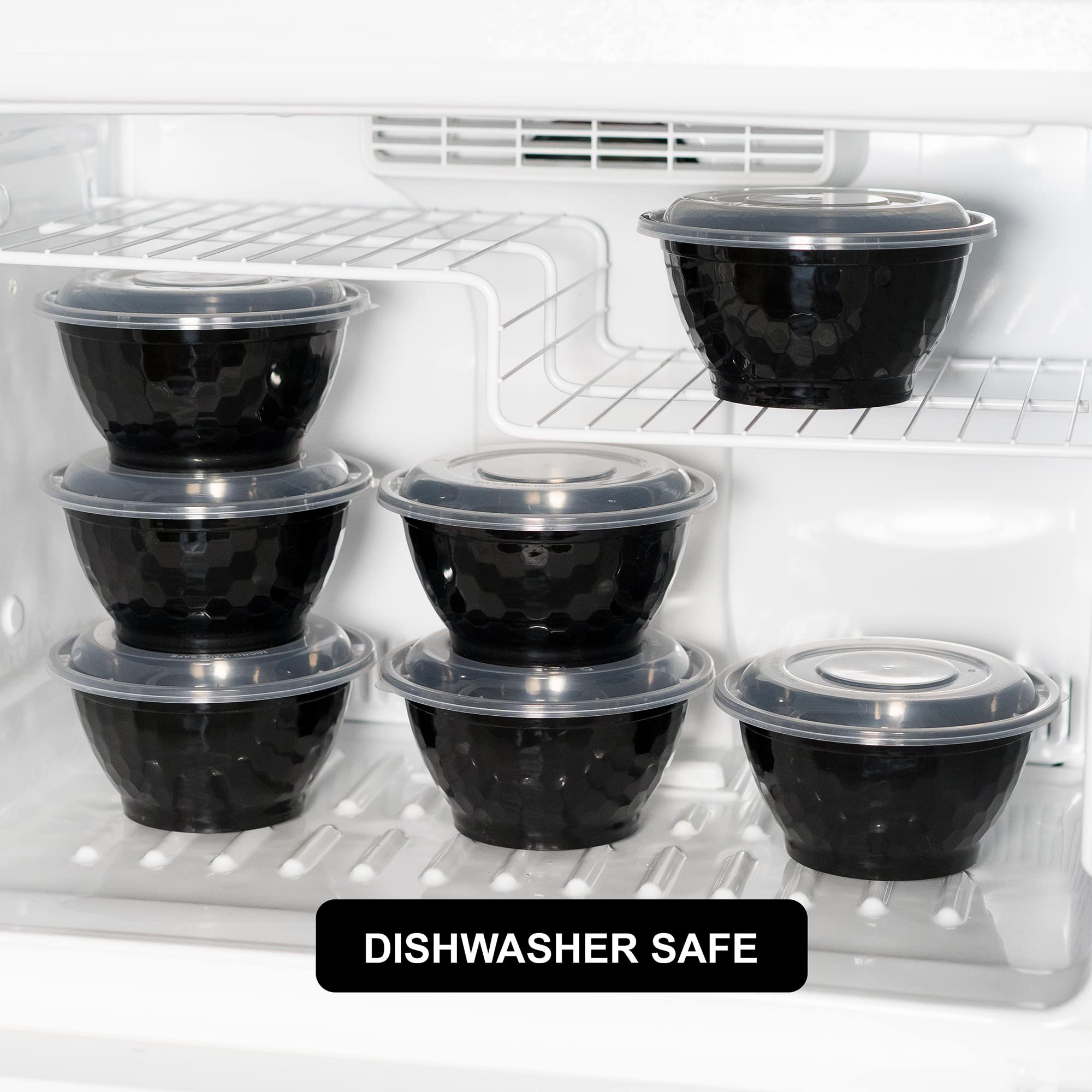 Freshware 30-Pack BPA-Free Meal Prep Containers with Lids - 42oz Stackable Plastic Bowls for Soup, Salad & Food Storage - Microwave, Dishwasher & Freezer Safe - Perfect for Meal Prepping, Office Lunches & Picnics