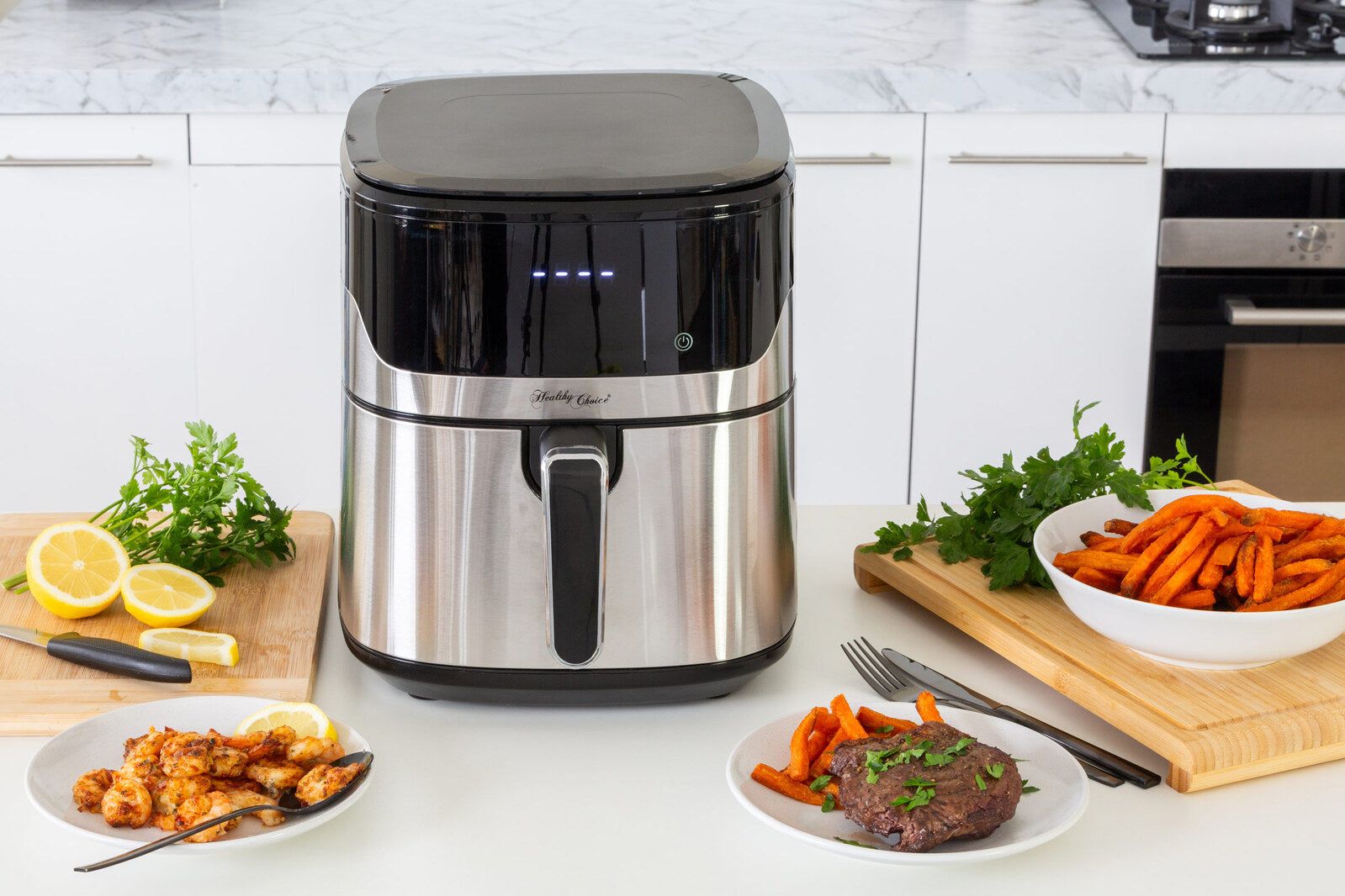 7L Digital Air Fryer with Built-In Scale, 200°C Temperature Control, 9 Preset Cooking Programs - Perfect for Healthy Frying, Baking, Roasting & Reheating at Home