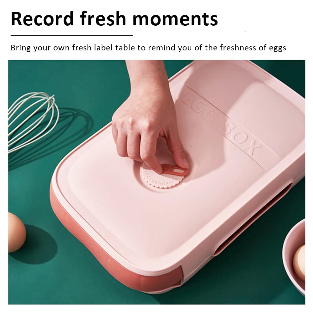 DIKSUL Egg Storage Container with Lid - 12 Egg Capacity, Drawer-Style Fridge Organizer for Refrigerator, Fresh Food Storage Box, Kitchen & Household Organization - Perfect for Breakfast Meal Prep & Refrigerator Organization