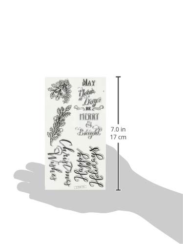Sizzix 661632 Clear Stamps - Seasonal Sentiments by Jen Long for Card Making, Scrapbooking & DIY Crafts | Perfect for Holidays, Birthdays & Special Occasions