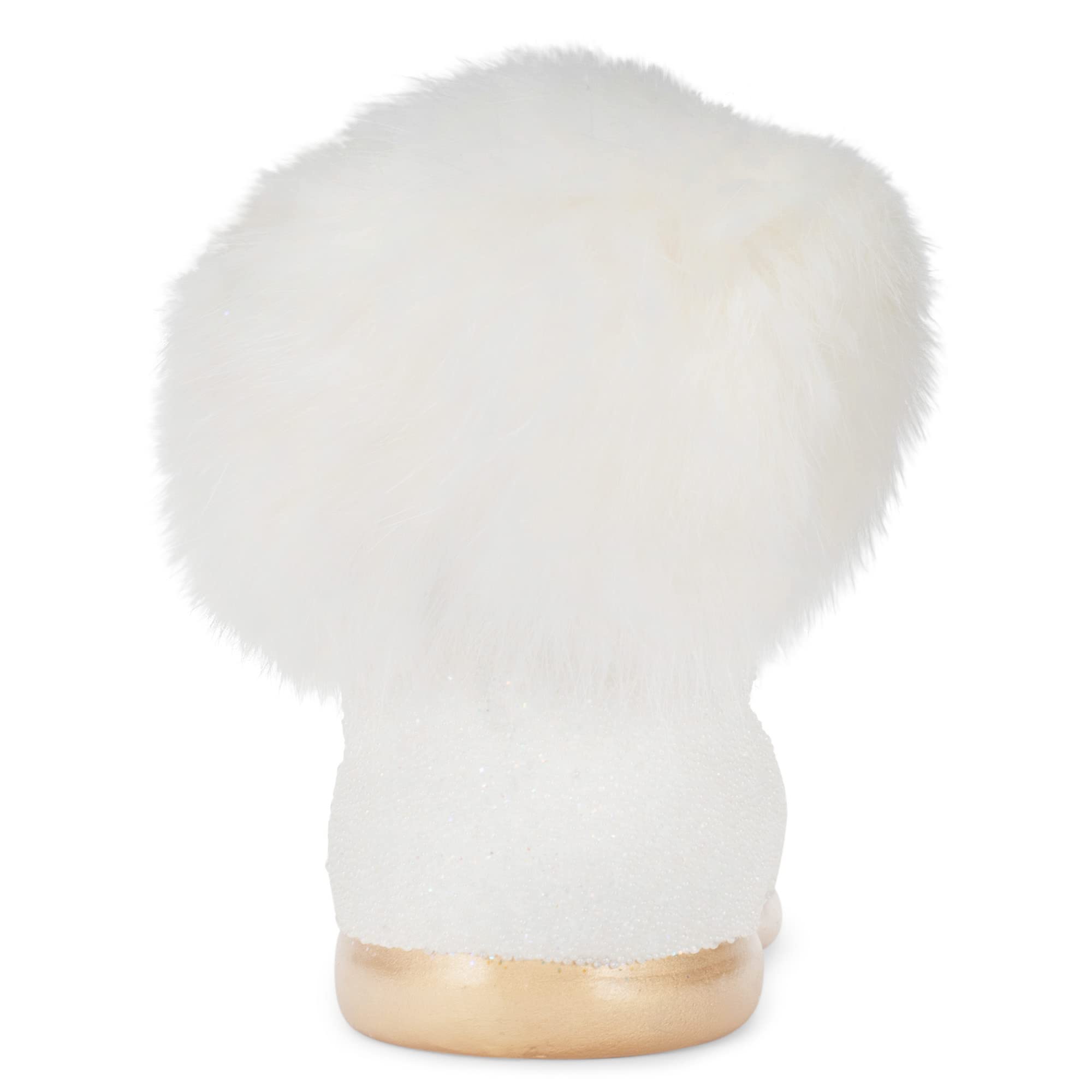 Schaller Paper Mache Small White Beaded Boot Candy Container - Perfect for Party Favors, Wedding Decorations & Holiday Treats (190-13)