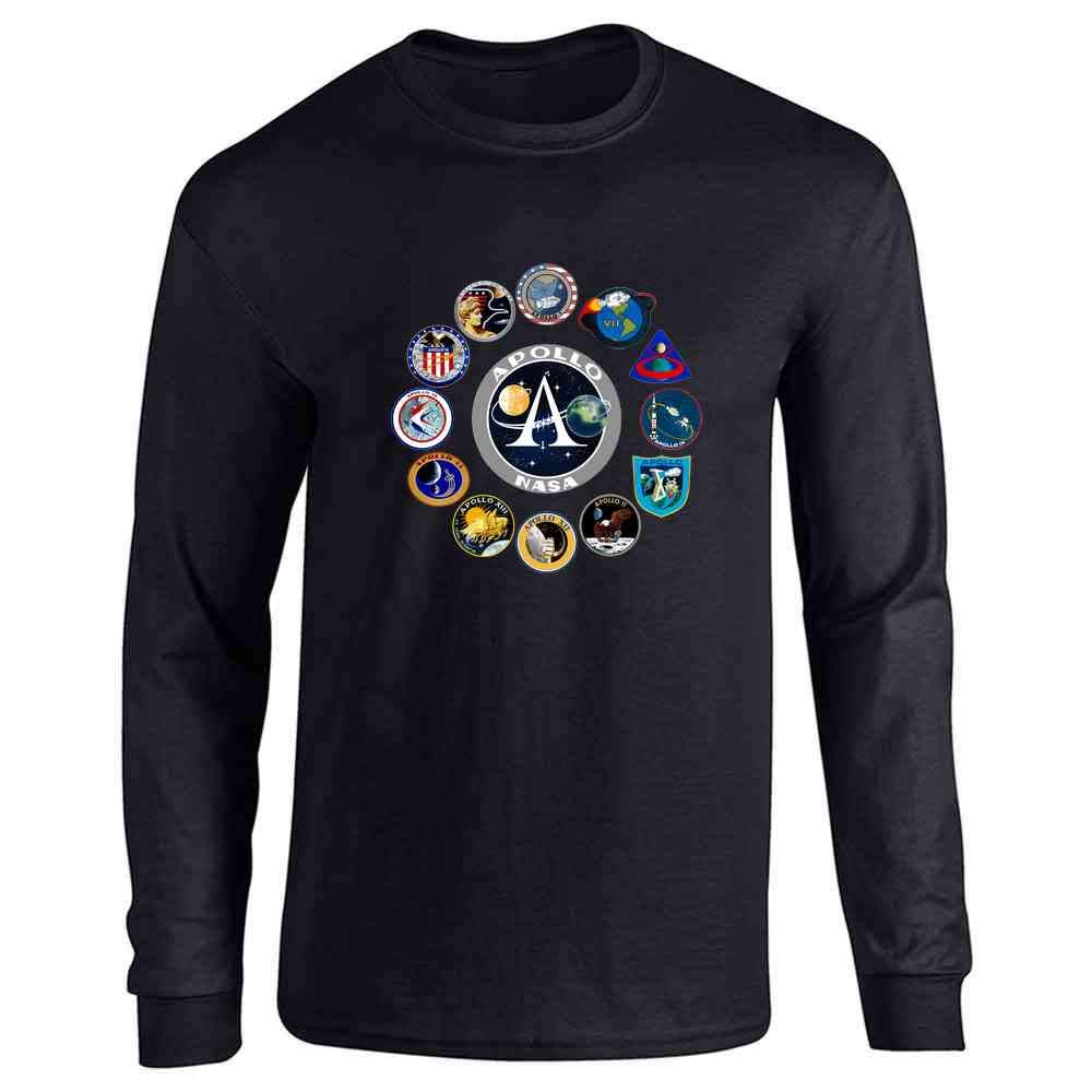 Vintage NASA Apollo Mission Patch Long Sleeve Graphic T-Shirt - Officially Licensed Space-Themed Tee for Space Enthusiasts & Collectors | Perfect for Cosplay, STEM Events & Retro Fashion