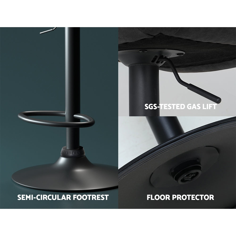 Artiss Set of 2 Black Metal Bar Stools with Rush Seat - Kitchen Counter Stools for Dining, Breakfast Nook & Home Bar - Modern Barstool Chairs for Kitchen Island, Pub Table & Counter Height Tables