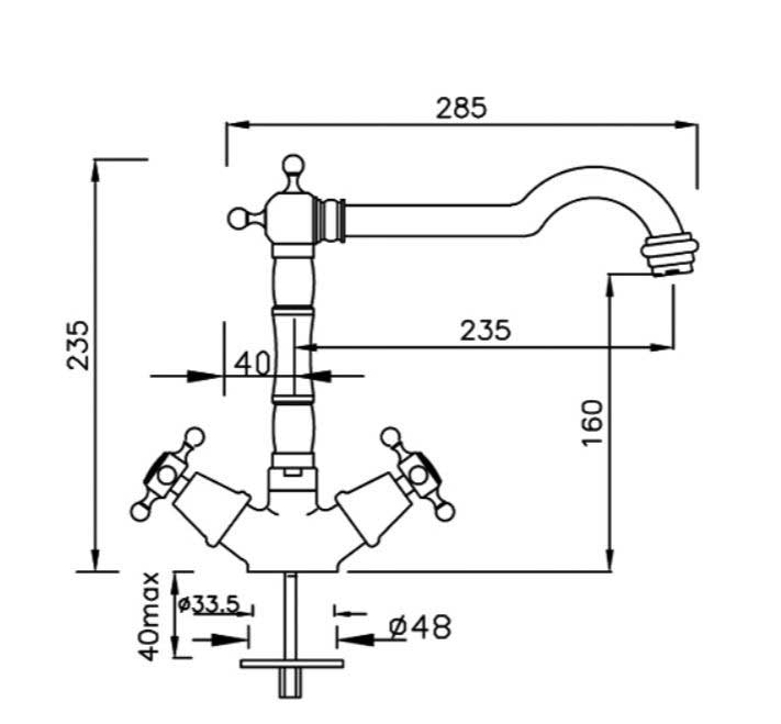 Kensington II Brass Kitchen Faucet - High-Quality Mixer Tap for Modern Kitchens | Perfect for Cooking, Washing Dishes & Home Renovation