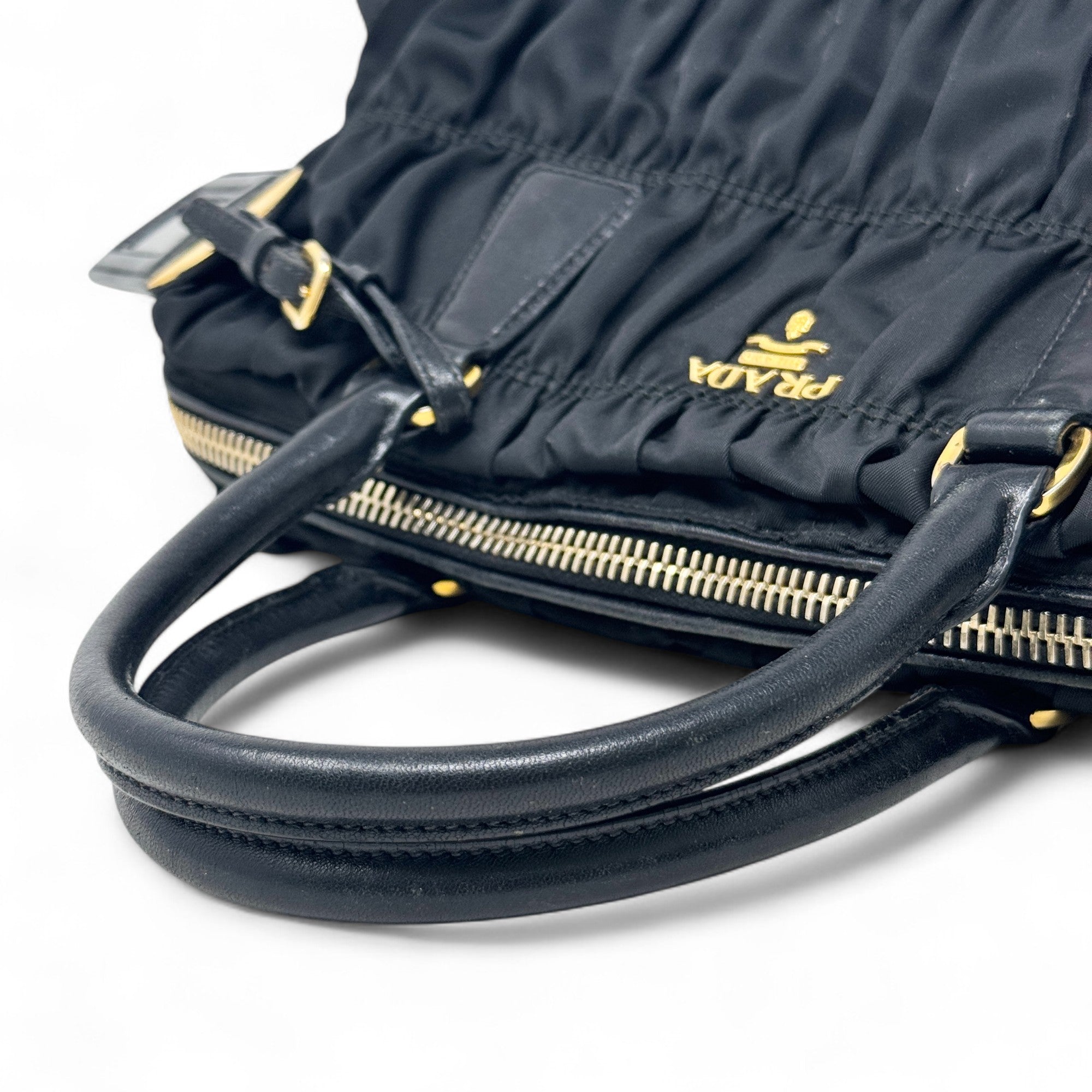 Prada Black Nylon Tessuto Gaufre Handbag - Luxury Designer Shoulder Bag for Women | Perfect for Work, Travel & Evening Events