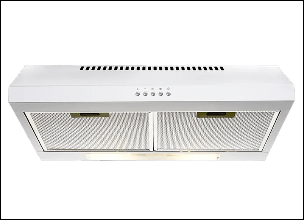 Euromaiud R60FW 60cm White Wall Mounted Range Hood - Powerful 600 CFM Kitchen Exhaust Fan with LED Lights for Smoke and Odor Removal - Perfect for Modern Home Kitchens, Apartments, and Open Concept Living Spaces
