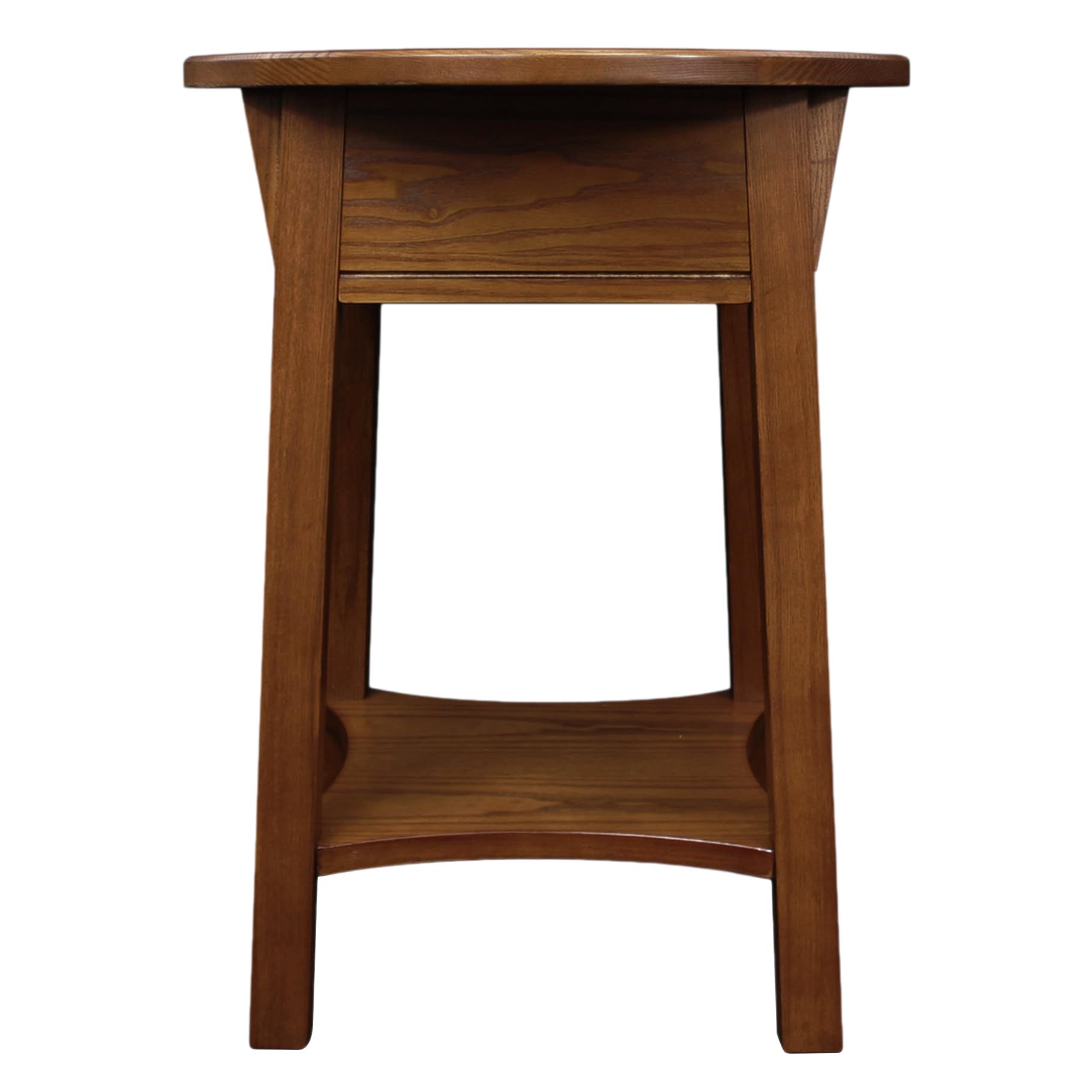 Leick Home 9056-RS Solid Wood Round End Table with Drawer - Rustic Mission Style Side Table for Living Room, Bedroom & Office - Perfect for Holding Lamps, Books & Decor