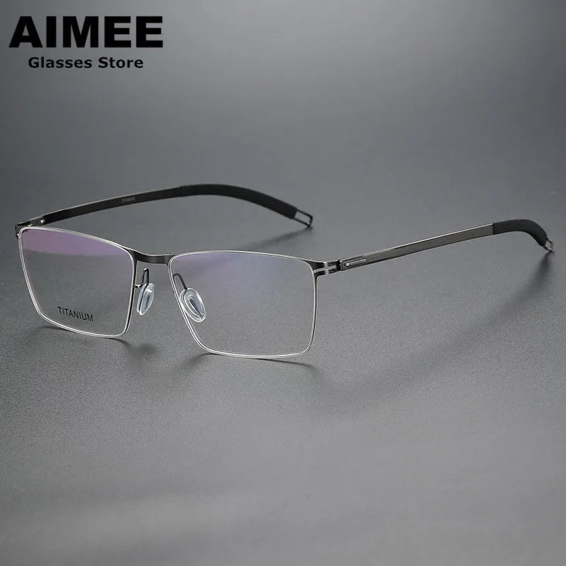 Aimee Women's Full Rim Square Screwless Titanium Eyeglasses Frame 94461 - Lightweight & Durable for Work, Reading & Fashion