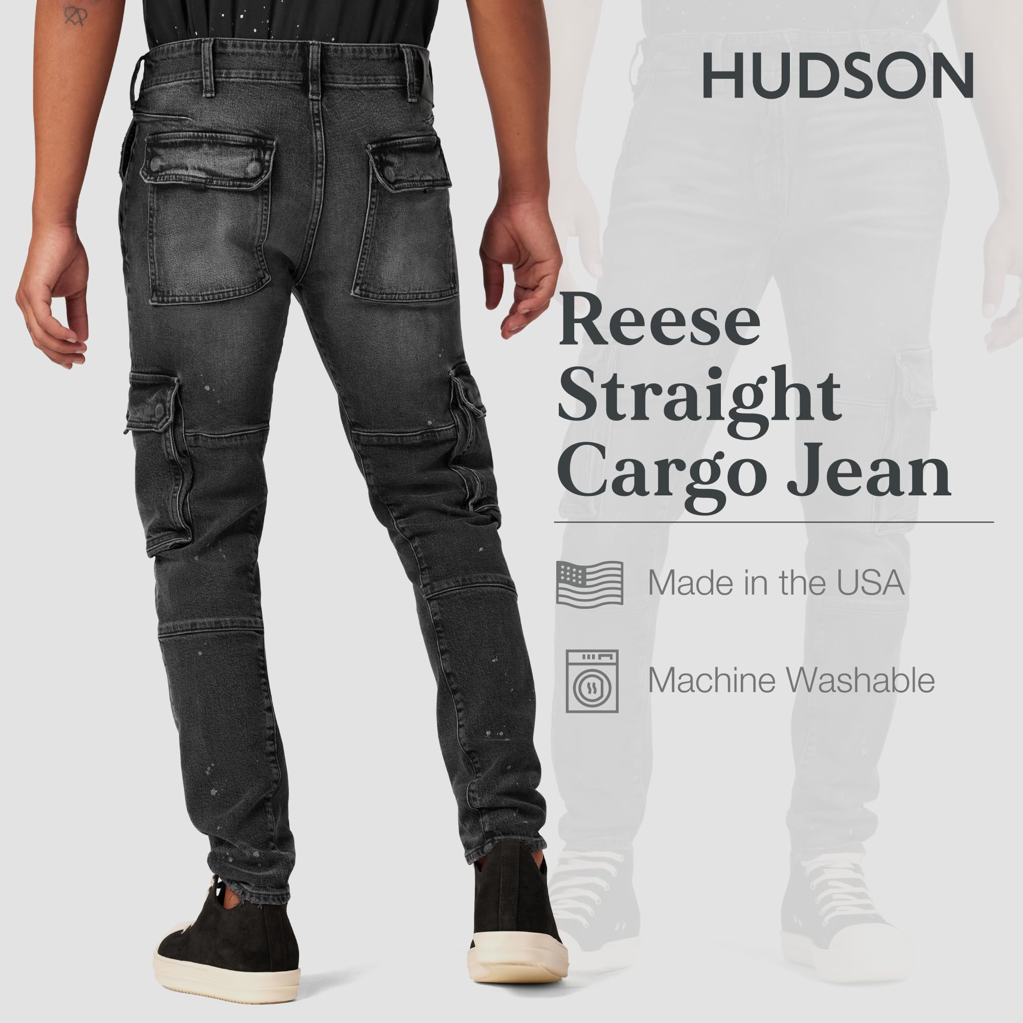 HUDSON Men's Reese Straight Cargo Pants - Comfortable & Durable Workwear for Outdoor, Hiking & Casual Wear