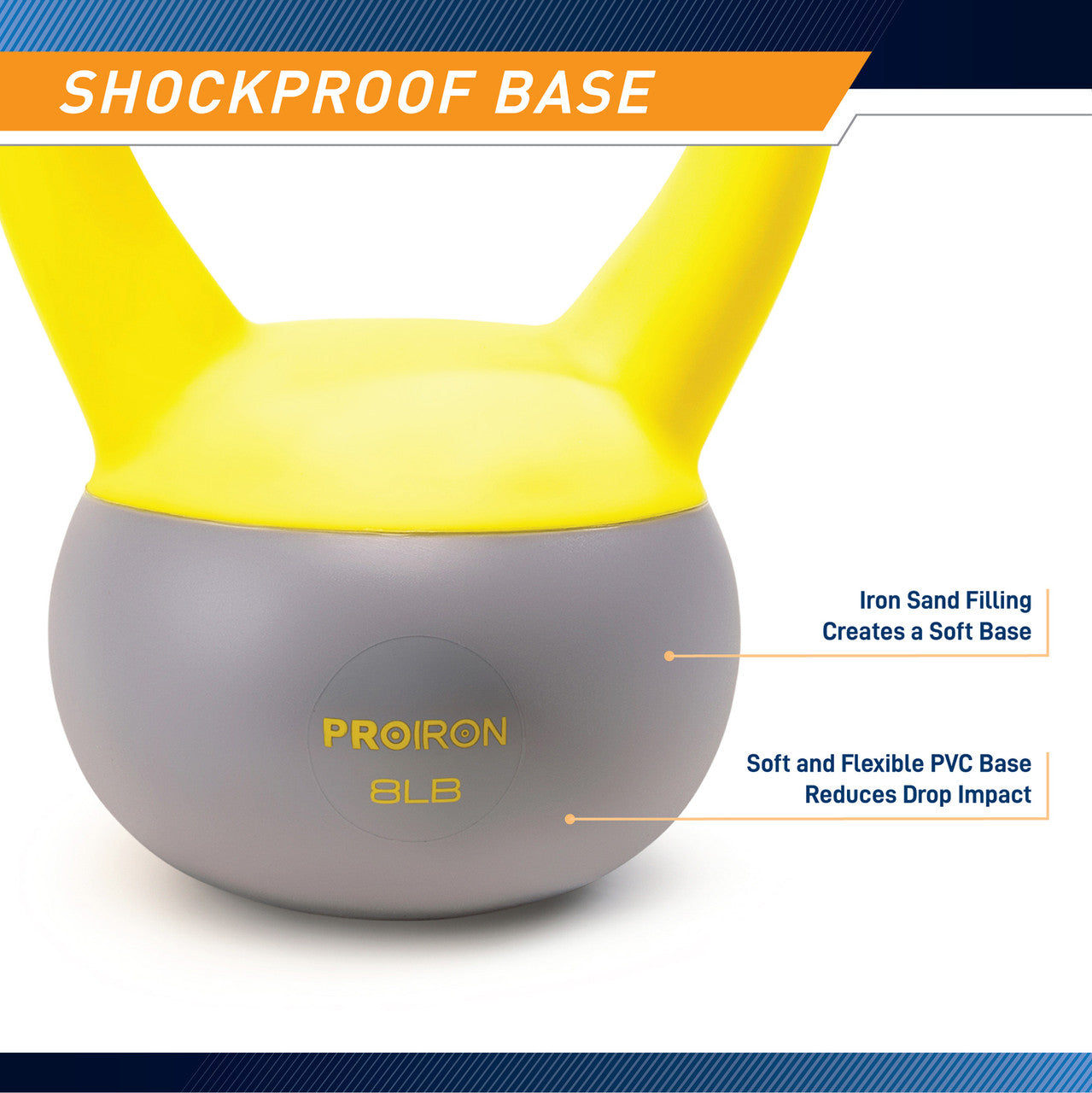 ProIron Soft Kettlebell 8lbs with Iron Sand Fill - Non-Slip Handle for Home Gym, CrossFit & Strength Training | Perfect for Beginners & Advanced Workouts