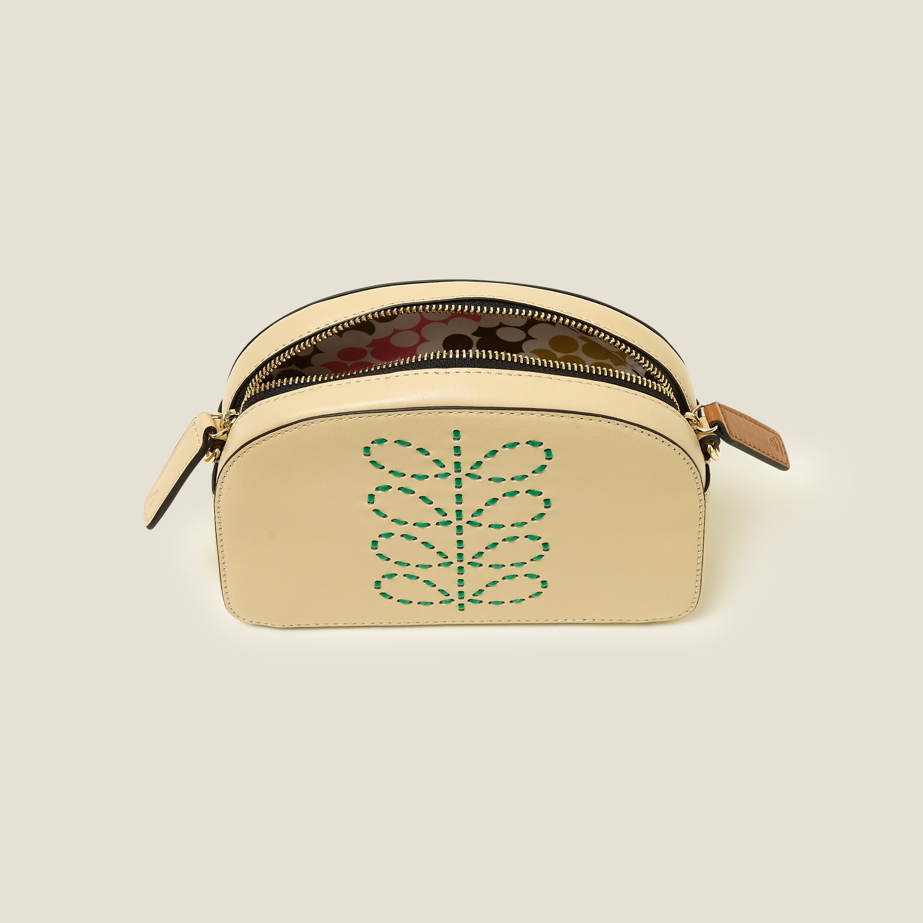 Babaluna Crossbody Bag Whipstitch Stem Cream - Stylish Leather Shoulder Purse for Women, Perfect for Daily Use, Travel & Shopping