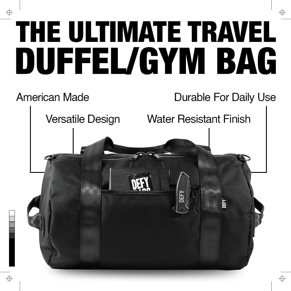 DEFY VerBockel Roll Top Backpack 2.0 - Waterproof 28-40L Travel Backpack for Men with Laptop Sleeve | Durable Ballistic Nylon Daypack for Hiking, Commuting & Business Travel | Black Utility Backpack