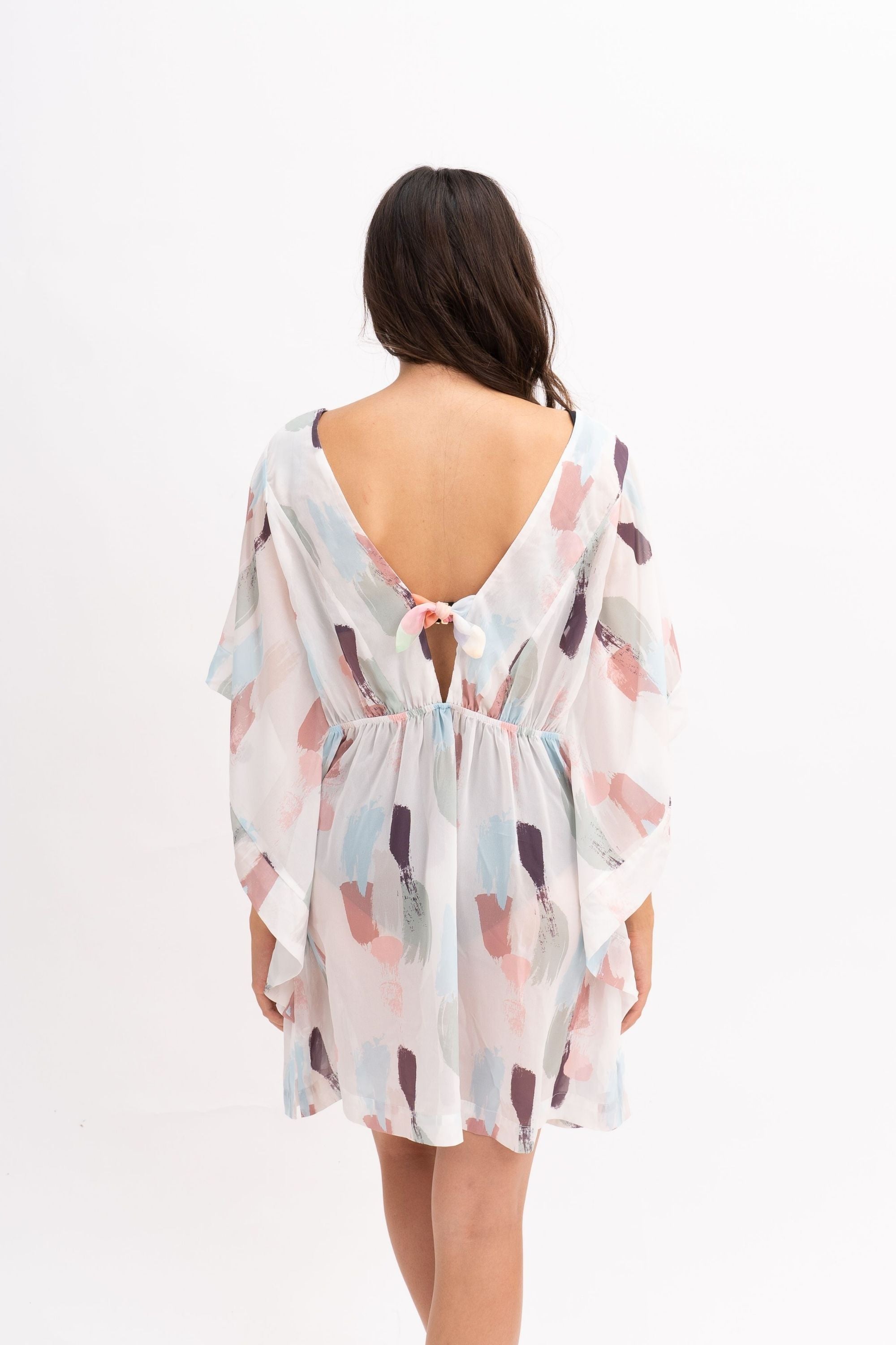Faro Low Back Kaftan Dress for Women - Flowy Boho Maxi Dress with Side Slits - Perfect for Beach, Vacation & Summer Outfits