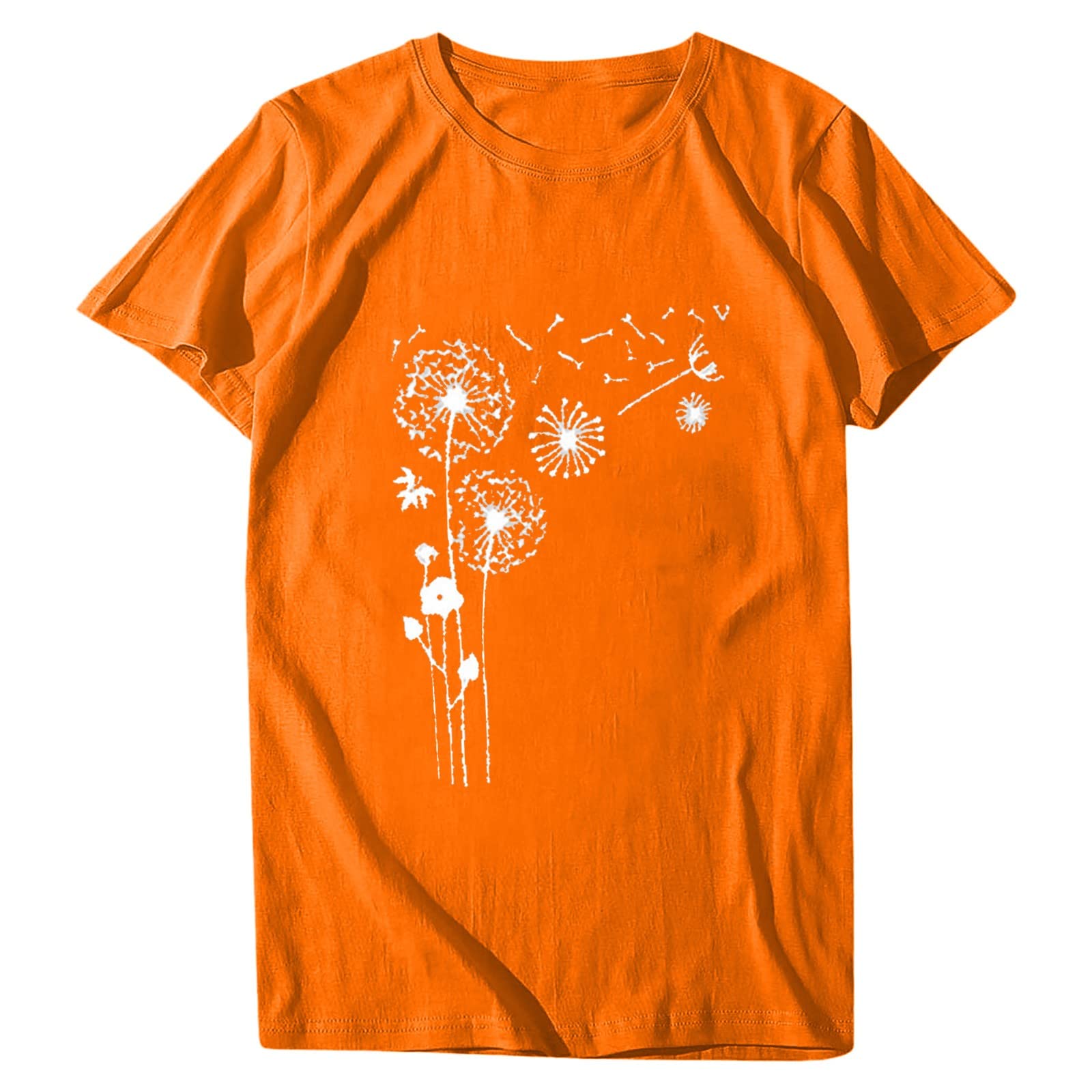 Trendy Women's Dandelion Print Graphic T-Shirts 2024 - Summer Casual Short Sleeve Crewneck Tops for Everyday Wear & Street Style Fashion