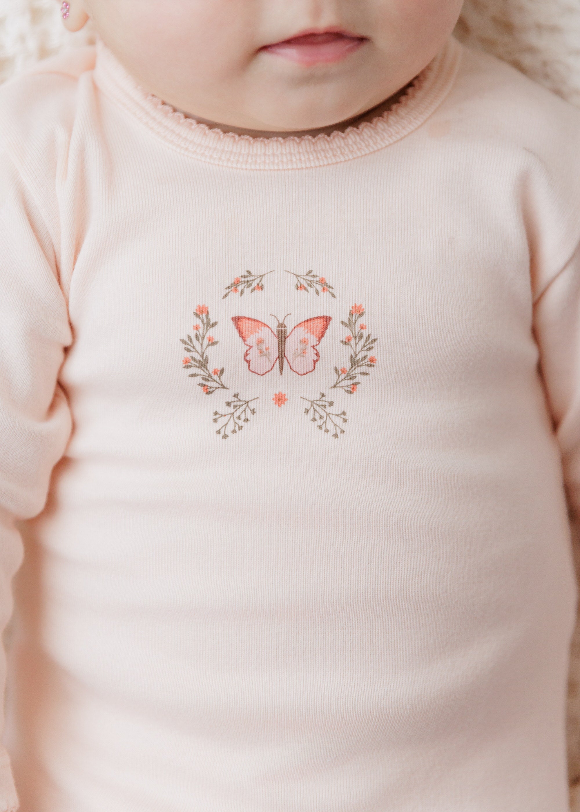 Ely's & Co Pink Floral Garden Footie - Soft Baby Socks for Girls, Comfortable Non-Slip Infant Socks for Playtime & Photo Shoots