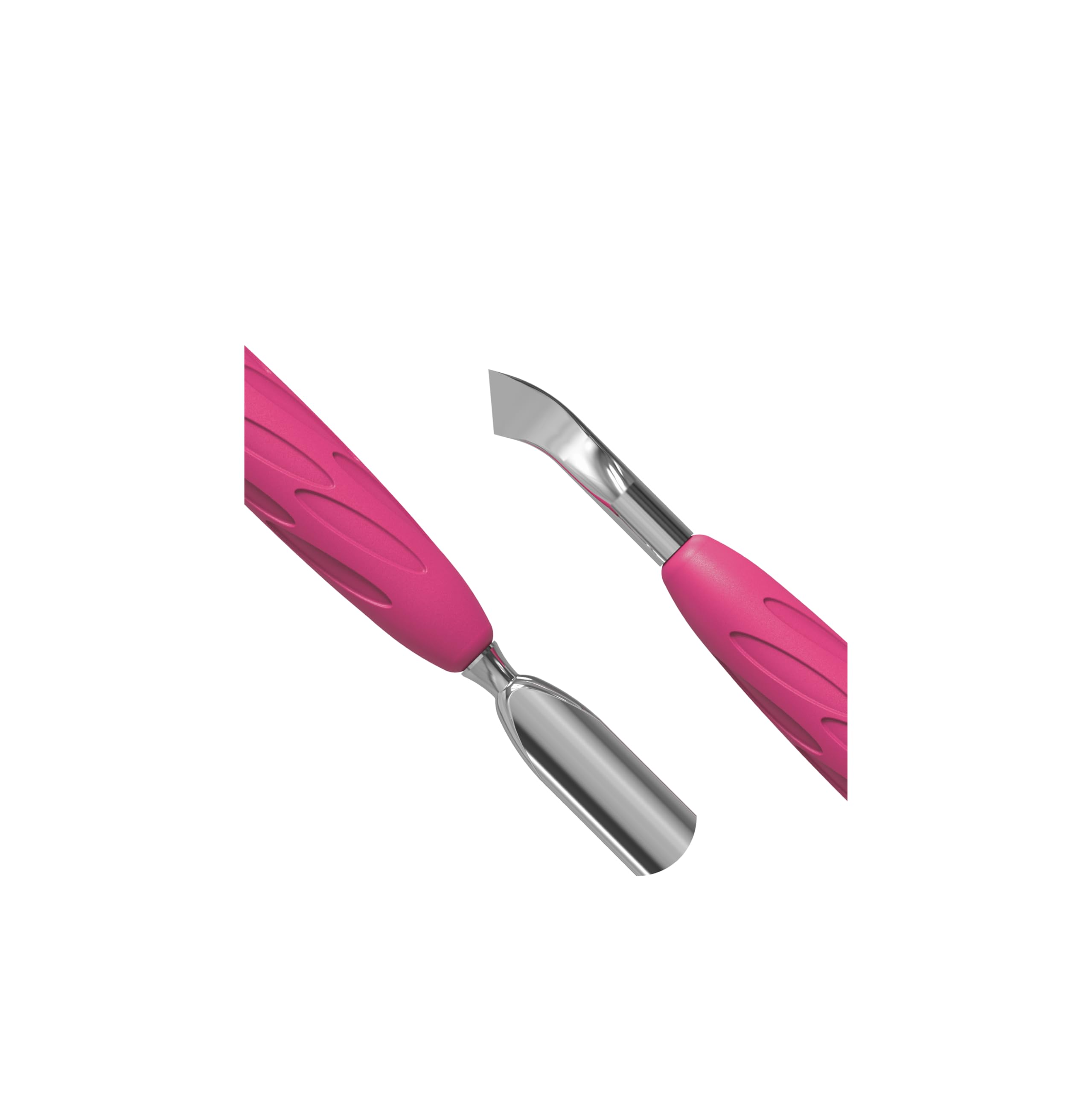 STALEKS PRO by Natury Nails Cuticle Pusher with Silicone Gummy Handle - Stainless Steel UNIQ 10/4.2 - Professional Nail Care Tool for Manicure & Pedicure at Home or Salon