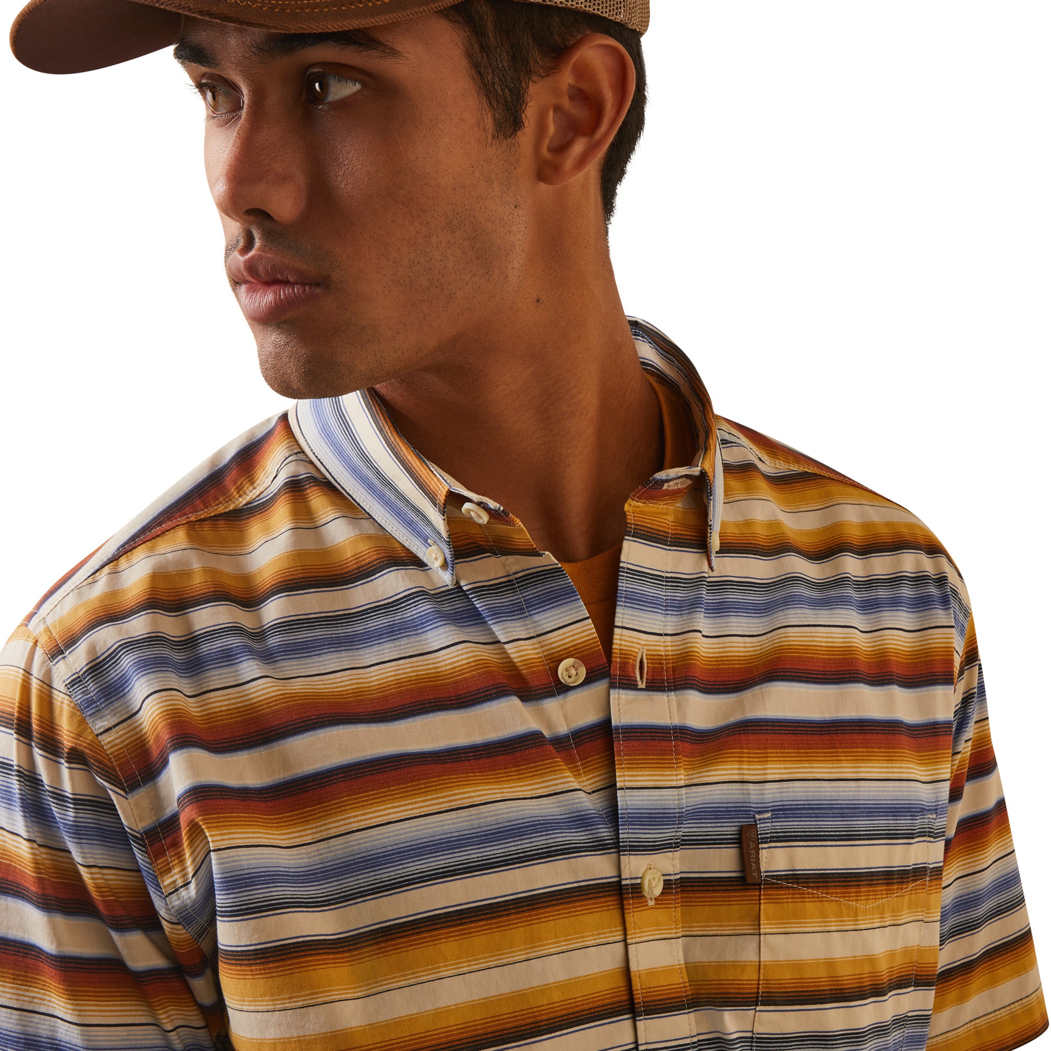 Ariat Men's Sunset Serape Short Sleeve Shirt - Western Style Casual Button Up for Summer, Outdoor, and Ranch Wear
