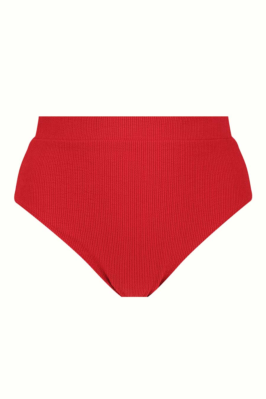 Byron High Waisted Bikini Bottom - Red Textured Swimwear for Women | Beach, Pool & Summer Vacation Essentials