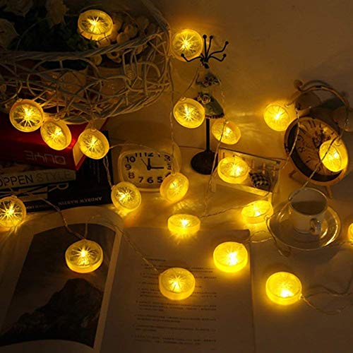 Lliang 3m 20LED Lemon String Lights - Warm White Decorative LED Lights for Garden, Christmas, Holiday Party, Kids Bedroom Nightlight & Home Decor | Perfect for Outdoor Patio, Wedding Decorations and Cozy Ambience