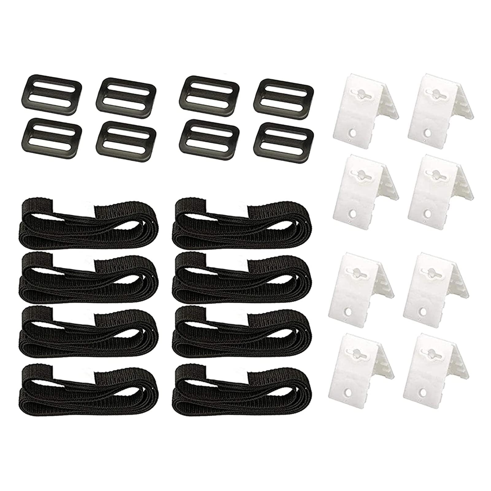 MOTOFUTURE Universal In-Ground Pool Solar Cover Reel Attachment Kit - Includes 8 Adhesive Nylon Straps, 8 Cord Plates & 8 Buckles - Easy Installation for Above Ground & Inground Swimming Pools - Perfect for Pool Maintenance & Solar Cover Storage