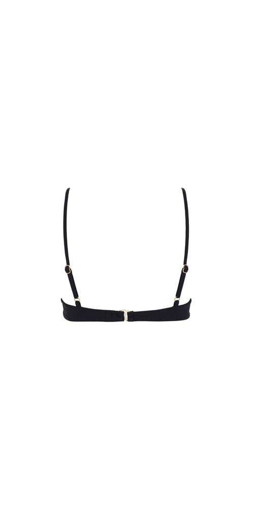 Elegant Black Ribbed Bikini Top for Women - Perfect for Beach Vacations, Pool Parties & Summer Getaways