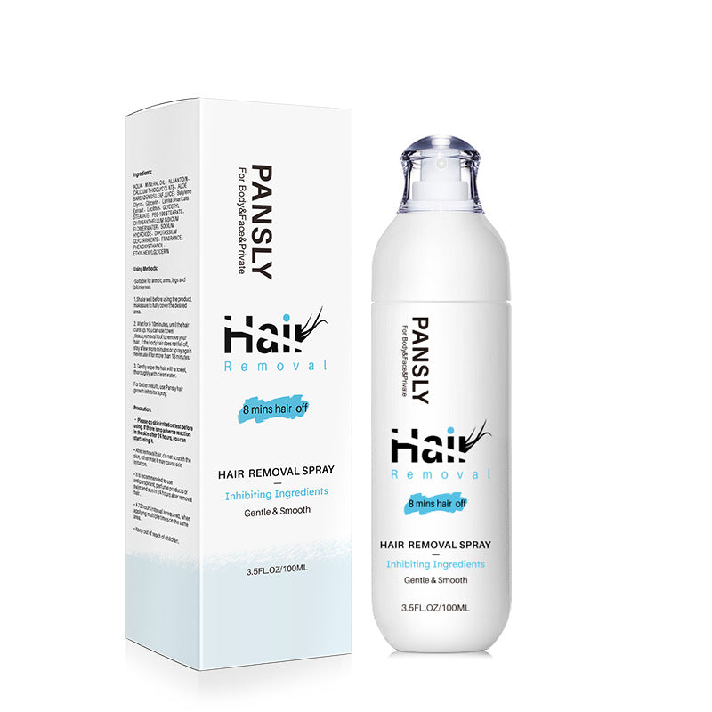 PANSLY 100ml Hair Removal Spray - Gentle & Effective Cream for Underarms, Legs & Body | Painless & Smooth Skin Care for Women & Men | Perfect for Summer, Beach & Daily Use