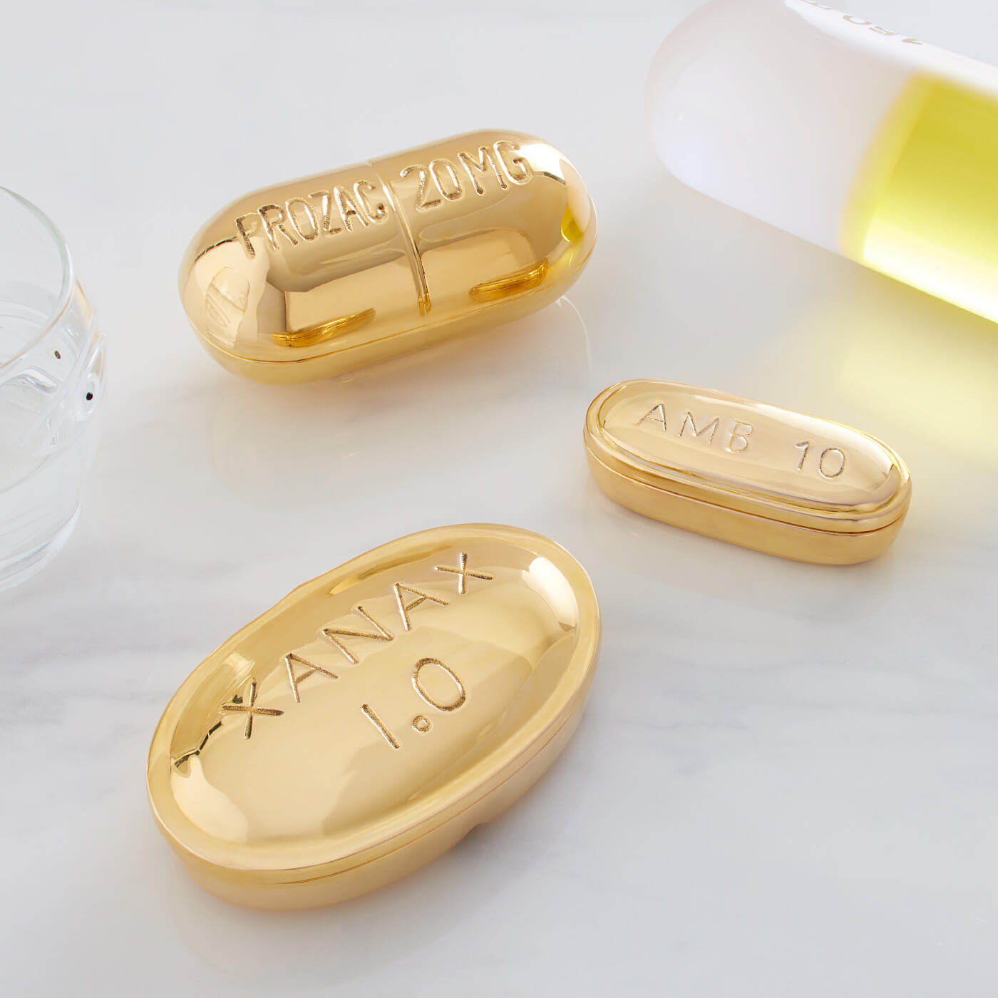 Premium Xanax Brass Pill Box - Compact & Durable Medication Organizer for Travel, Daily Use, and Emergency Storage