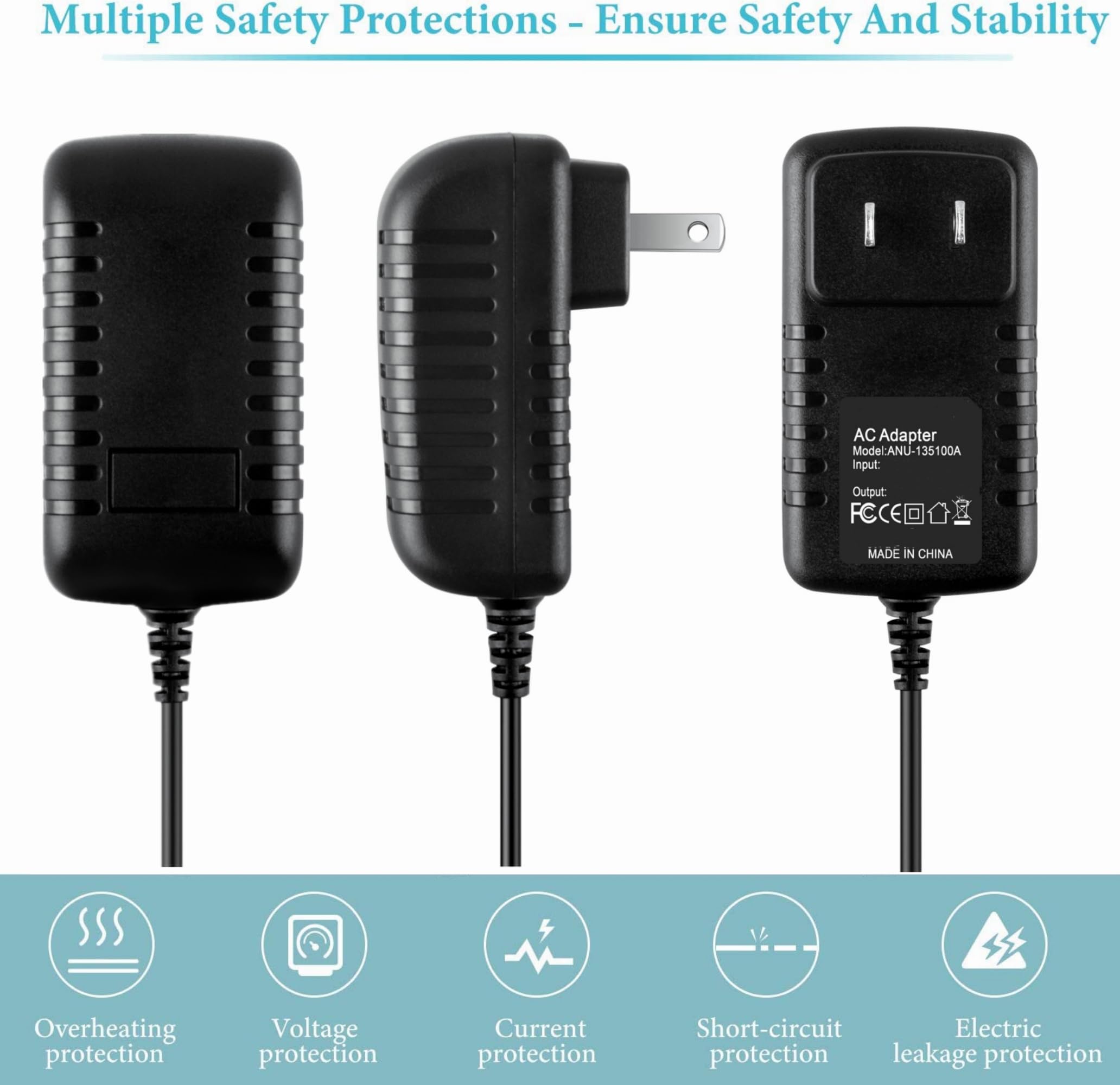 Digium D45 1TELD045LF AC/DC Power Adapter - Gigabit HD Voice SIP IP Phone Charger Cable & Power Supply | Compatible with Office VoIP Phones, Home Business Communication Systems