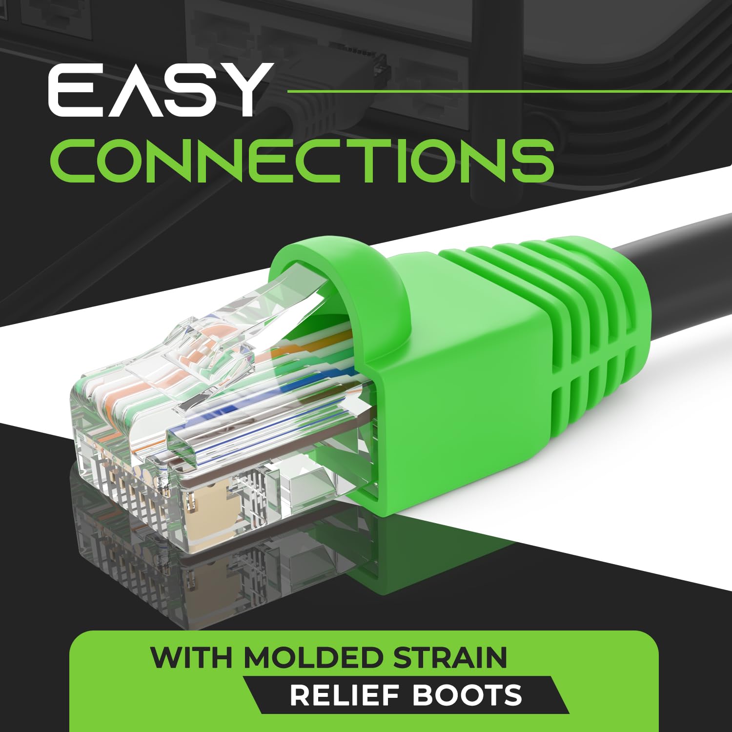 GearIT 1000ft Cat6 Ethernet Cable Bulk - Outdoor Waterproof Direct Burial UV Resistant, 10Gbps High Speed Network Cable with Gold Plated RJ45 Connectors - Perfect for Home Networking, Office Setup, and Outdoor Internet Installation