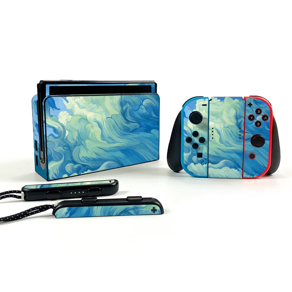 MightySkins Protective Vinyl Decal Wrap Cover for Nintendo Switch OLED - Visionary Design | Durable, Customizable Skin | Easy to Apply & Remove | Made in USA | Perfect for Gaming, Travel & Personalization