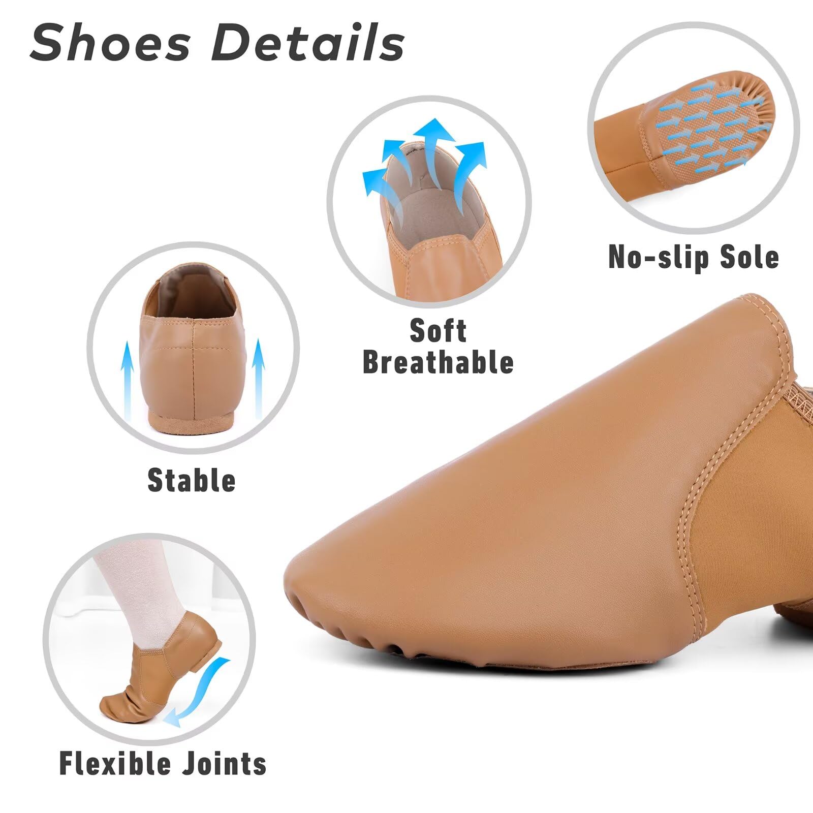 Premium 100% Cowhide Leather Jazz Dance Shoes for Women & Men - Comfortable & Durable for Jazz, Ballet, and Dance Performances