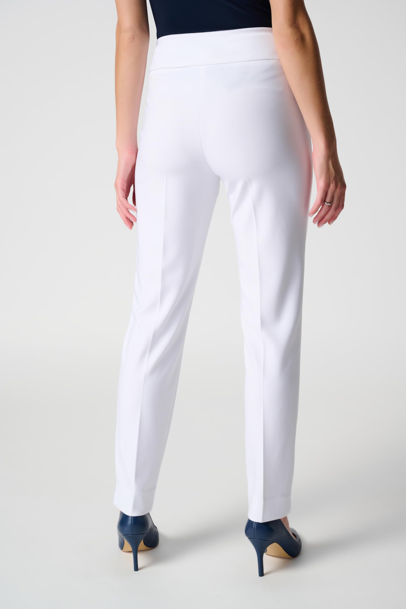 Women's Classic High-Waisted Straight Leg Pants - Comfortable Stretch Work Trousers for Office & Business Casual Wear | Style 143105