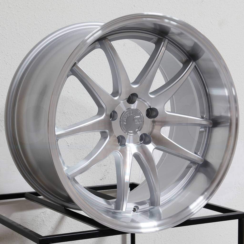 Aodhan DS-02 Custom Alloy Wheel 19x9.5 +15 Offset 5x114.3 Bolt Pattern 73.1mm Hub - Silver Machined Face for Performance & Styling - Perfect for Honda, Toyota, Nissan, Acura, Lexus & More