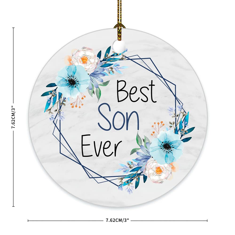 Best Son Ornament - Inspirational Gift for Christmas & Birthday - Tree Decoration for Boy