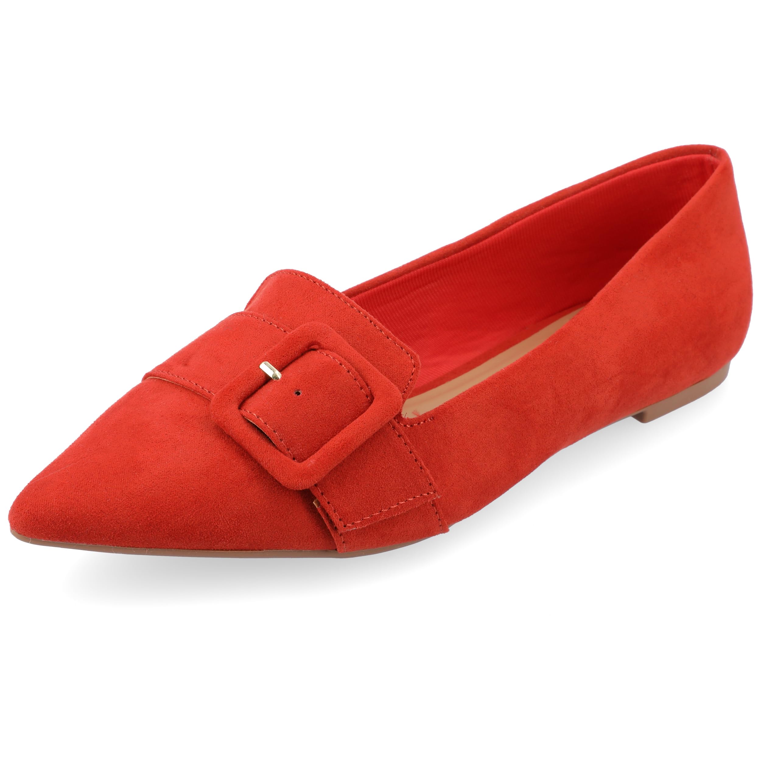 Journee Collection Women's Comfortable Ballet Flats - Lightweight Slip-On Shoes for Work, Travel & Everyday Wear