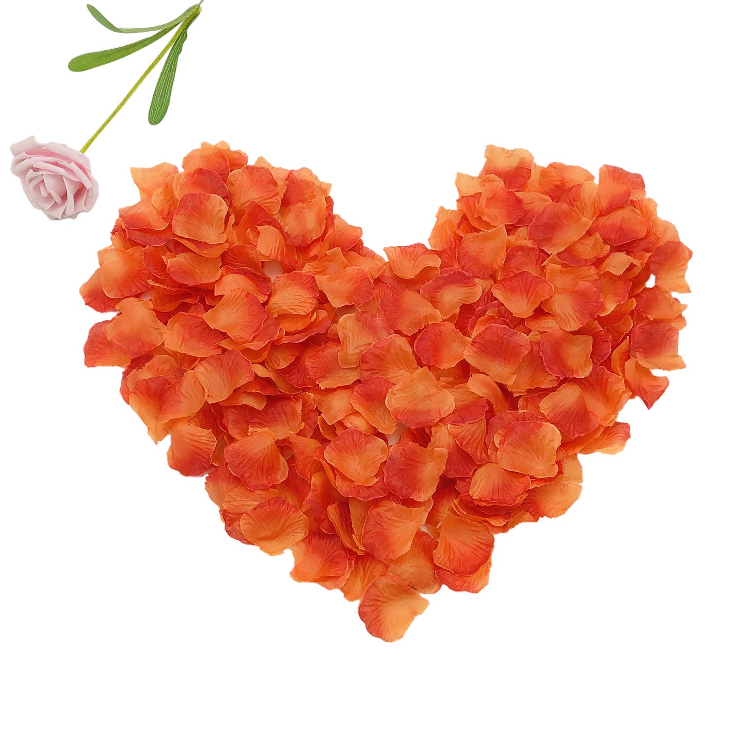 2200 Pcs Natural Rose Petals for Wedding, Anniversary, Party Decorations - Sunset Red | Romantic Scattering, Aisle Walkway, Table Centerpiece Decor